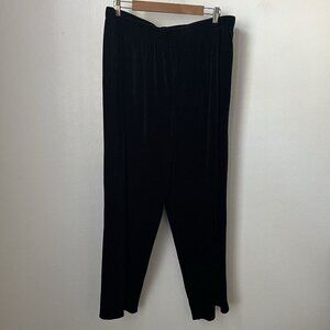 90s Sag Harbor black velour‎ pull on pants womens straight leg high rise 3X